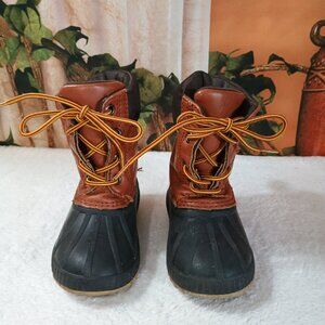 Kids BabyGap Toddler Sz 5/6T Brown & Black Duck Snow Boots Thinsulate Waterproof
